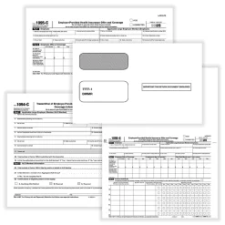 ComplyRight™ 1095-C Tax Forms Set, Employer-Provided Health Insurance Offer And Coverage Forms With Envelopes, 8-1/2" x 11", Set for 100 Recipients