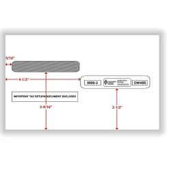 ComplyRight® Double-Window Envelopes For 4-Up W-2 (5205, 5205A, 5209) Tax Forms, 5-5/8