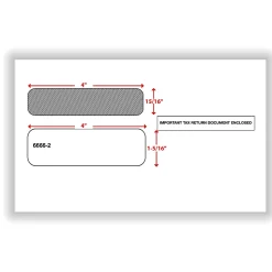 ComplyRight® Double-Window Envelopes For W-2 Laser And Continuous Tax Forms, 5-5/8" x 9-1/4", Self-Seal, White, Pack Of 50 Envelopes