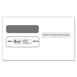 ComplyRight® Double-Window Envelopes For W-2 Laser And Continuous Tax Forms, 5-5/8