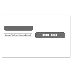 ComplyRight® Double-Window Envelopes For 4-Up W-2 (5205, 5205A, 5209) Tax Forms, 5-5/8" x 9", Moisture-Seal, White, Pack Of 100 Envelopes