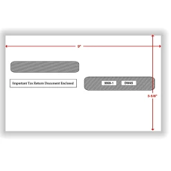 ComplyRight® Double-Window Envelopes For 4-Up W-2 (5205, 5205A, 5209) Tax Forms, 5-5/8