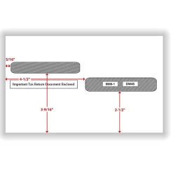 ComplyRight® Double-Window Envelopes For 4-Up W-2 (5205, 5205A, 5209) Tax Forms, 5-5/8