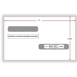 ComplyRight® Double-Window Envelopes For W-2 (5216)/1099-R (5175) Tax Forms, 5-5/8" x 9", Moisture-Seal, White, Pack Of 100 Envelopes