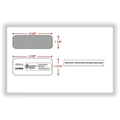 ComplyRight® Double-Window Envelopes For 2-Up 1099 Tax Forms, 5-5/8" x 9", Moisture-Seal, White, Pack Of 100 Envelopes