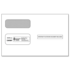 ComplyRight® Double-Window Envelopes For 2-Up 1099 Tax Forms, 5-5/8