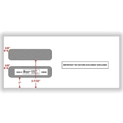 ComplyRight® Double-Window Envelopes For W-2 (5210/5211) Tax Forms, 3-7/8" x 8-1/2", Self-Seal, White, Pack Of 100 Envelopes