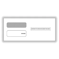 ComplyRight® Double-Window Envelopes For 3-Up 1099 Tax Forms, 3-7/8" x 8-3/8", Self-Seal, White, Pack Of 200 Envelopes