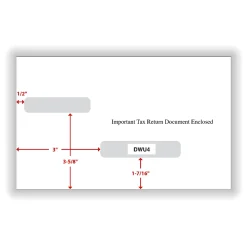 ComplyRight® Double-Window Envelopes For W-2/1099 (LU4) Tax Forms, 5-11/16" x 9", Moisture-Seal, White, Pack Of 100 Envelopes