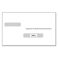 ComplyRight® Double-Window Envelopes For W-2/1099 (LU4) Tax Forms, 5-11/16" x 9", Moisture-Seal, White, Pack Of 100 Envelopes
