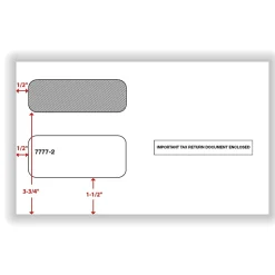 ComplyRight® Double-Window Tax Form Envelopes For Laser And Continuous 1099 Forms, 5-5/8" x 9", Self-Seal, White, Pack Of 50 Envelopes