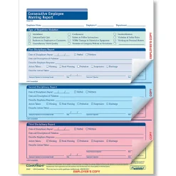 ComplyRight Employee Warning Reports, Consecutive, 4-Part, 8 1/2" x 11", Pack Of 50