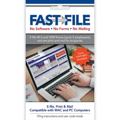 ComplyRight® FAST FILE Tax Filings For Small Business, W-2/1099, Card For 5 Tax Filings