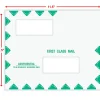 ComplyRight® First Class Double Window Tax Mailer Envelope, Offset Windows, White/Green, Self-Seal, 9-1/2" x 11-1/2", Pack of 50 - PEV22