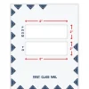 ComplyRight® First Class Double Window Tax Mailer Envelope, White/Blue, Self-Seal, 9-1/2" x 12", Pack of 50, PEO41