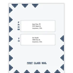 ComplyRight® First Class Double Window Tax Mailer Envelope, White/Blue, Self-Seal, 9-1/2