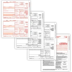 ComplyRight® 1099-INT Tax Forms Set, 4-Part, Copy A, B, State/File, State/File, 2-Up, 8-1/2" x 11", Pack Of 50 Forms