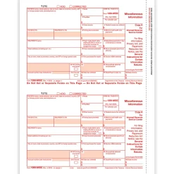 ComplyRight® 1099-MISC Tax Forms, Federal Copy A, 2-Up, 8-1/2" x 11", Pack Of 50 Forms