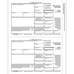 ComplyRight® 1099-MISC Tax Forms, Recipient Copy B, 2-Up, 8-1/2" x 11", Pack Of 100 Forms