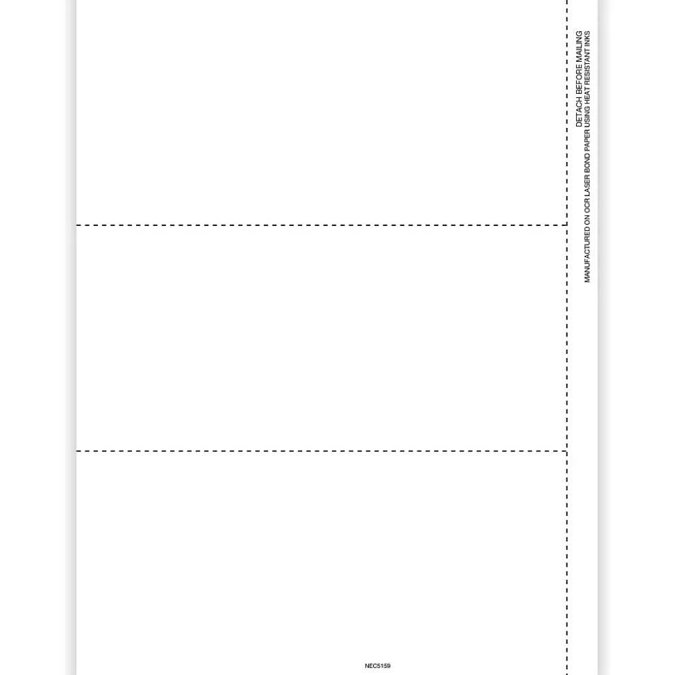 ComplyRight® 1099-NEC Blank Tax Form with Copy B Backer and Stub, 8-1/2" x 11", Pack of 1,500 Forms