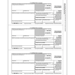 ComplyRight® 1099-NEC Tax Forms, Recipient Copy B, 3-Up, 8-1/2" x 11", Pack Of 1,500 Forms
