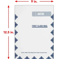 ComplyRight Right-Window Jumbo Envelopes For CMS-1500 Health Insurance Forms, NO Wording, Self-Seal, White, 9" x 12-1/2", Pack Of 500