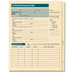 ComplyRight Standard Confidential Personnel Folders, 9-1/2" x 11-3/4" x , Pack Of 25