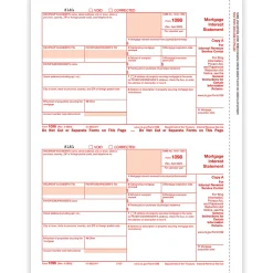 ComplyRight® 1098 Tax Forms, 2-Up, Federal Copy A, Laser, 8-1/2" x 11", Pack Of 100 Forms