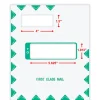 ComplyRight® Tax Mailer Envelope, Double Offset Windows, White/Green, Self-Seal, 9-5/8" x 11-1/8", Pack of 50