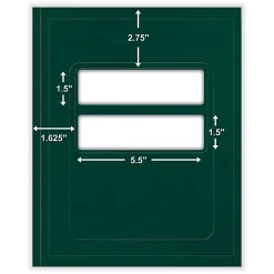 ComplyRight® Tax Presentation Folder, Double Windows, 1/2" Spine, Single Pocket, Green, 8-3/4" x 11-1/4", Pack of 50