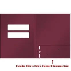 ComplyRight® Tax Presentation Folder, Double Windows, 1/2" Spine, Single Pocket, Burgundy, 8-3/4" x 11-1/4", Pack of 50