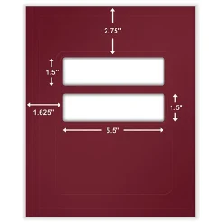 ComplyRight® Tax Presentation Folder, Double Windows, 1/2" Spine, Single Pocket, Burgundy, 8-3/4" x 11-1/4", Pack of 50