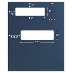 ComplyRight® Tax Presentation Folder, Double Offset Windows, 1/2" Spine, Single Pocket, Navy Blue, 8-3/4" x 11-1/4", Pack of 50