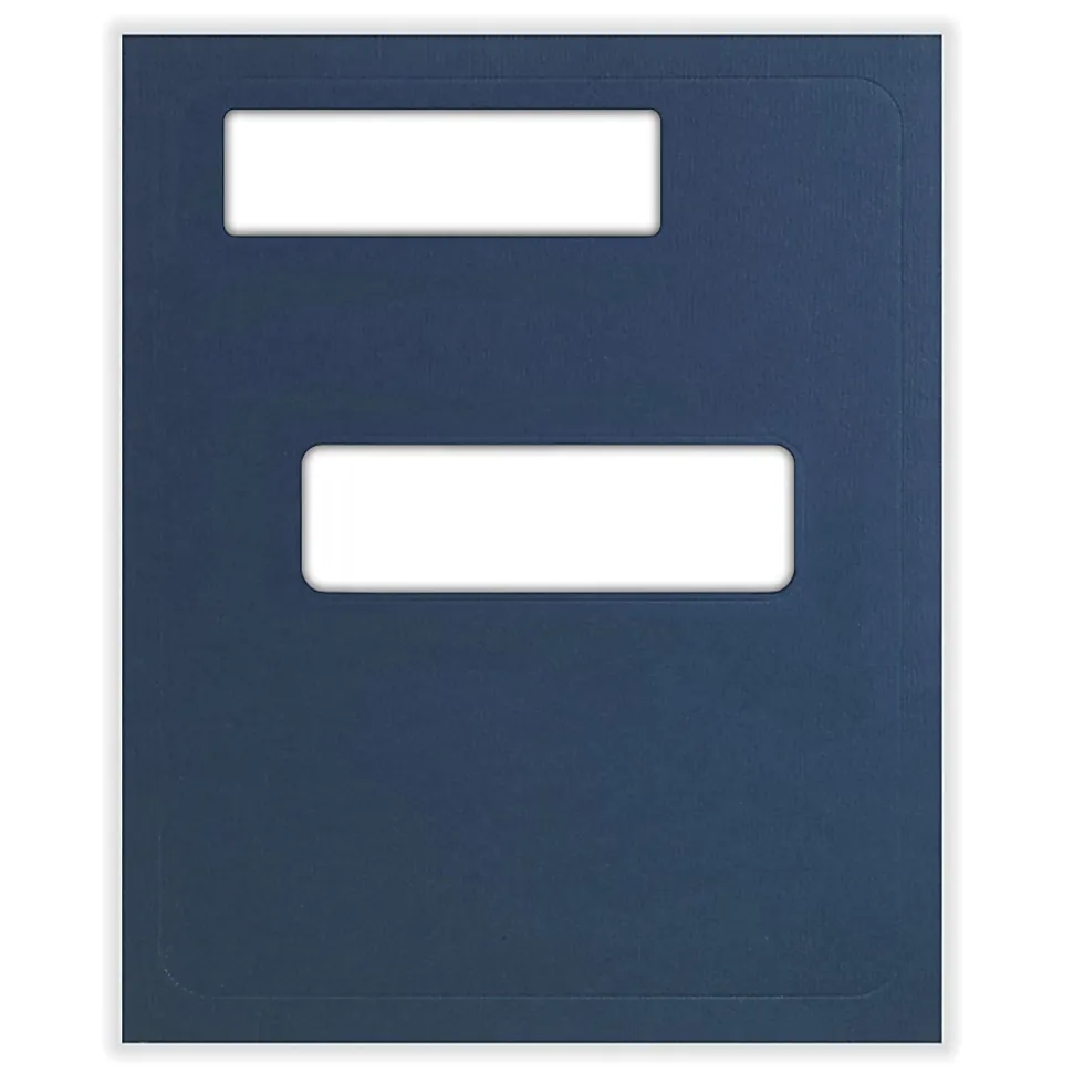 ComplyRight® Tax Presentation Folder, Double Offset Windows, 1/2" Spine, Single Pocket, Navy Blue, 8-3/4" x 11-1/4", Pack of 50