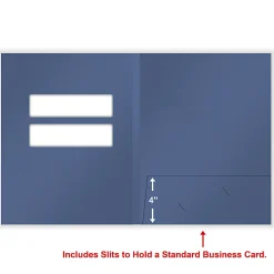 ComplyRight® Tax Presentation Folder, Double Windows, Midnight Blue, 8-3/4" x 11-1/4", Pack of 50