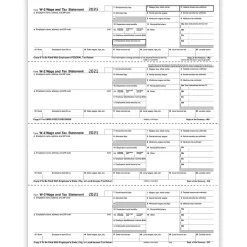 ComplyRight® W-2 Tax Forms, Employee’s Copies B, C, 2 & 2 Combined, 4-Up (Horizontal Format), 8-1/2" x 11", Pack Of 50 Forms