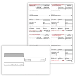 ComplyRight® W-2 Tax Form Set, Employee Copies Only, 4-Part, Copies B, C, 2, 2, 4-Up (Box), 8-1/2" x 11", Pack Of 50 Forms and Envelopes