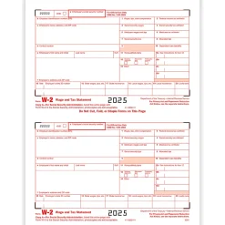 ComplyRight® W-2 Tax Forms, IRS Federal Copy A, 2-Up, 8-1/2" x 11", Pack Of 100 Forms