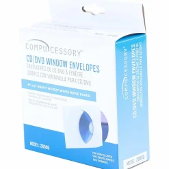 Compucessory CD/DVD White Window Envelopes - CD/DVD - 5