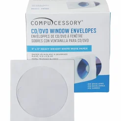 Compucessory CD/DVD White Window Envelopes - CD/DVD - 5