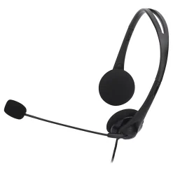 Compucessory Lightweight Stereo Headphones with Mic - Stereo - Mini-phone (3.5mm) - Wired - 32 Ohm - 20 Hz - 15154
