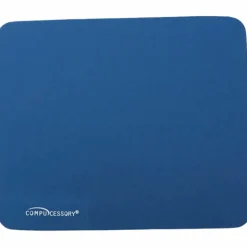 Compucessory Smooth Cloth Nonskid Mouse Pads - 9.50" Width x 8.50" Depth - Blue - Rubber, Cloth - 1 Each