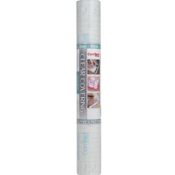 Con-Tact Clear Cover Adhesive Coverings Roll, 18" x 50', Clear Glossy