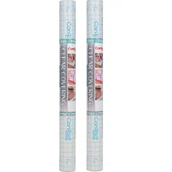 Con-Tact Clear Cover Adhesive Coverings, 18" x 16', Clear Glossy, Pack Of 2 Coverings
