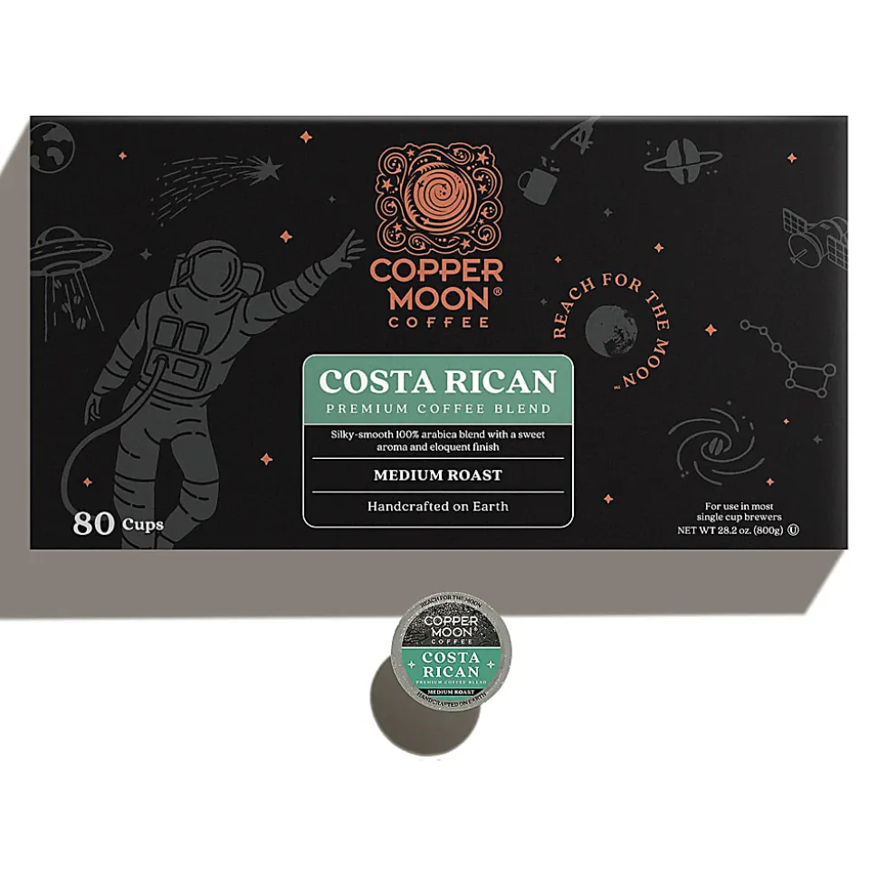 Copper Moon Single-Serve Coffee Pods for Keurig K-Cup Brewers, Medium Roast, Costa Rican Blend, 80 Count