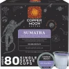 Copper Moon Single-Serve Coffee Pods for Keurig K-Cup Brewers, Dark Roast, Sumatra Blend, 80 Count