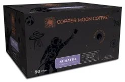 Copper Moon Single-Serve Coffee Pods for Keurig K-Cup Brewers, Dark Roast, Sumatra Blend, 80 Count