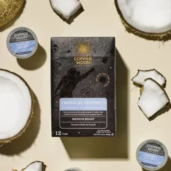 Copper Moon Single-Serve Coffee Pods for Keurig K-Cup Brewers, Medium Roast, Tropical Coconut Blend, 72 Count