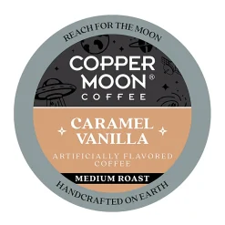 Copper Moon Single-Serve Coffee Pods for Keurig K-Cup Brewers, Medium Roast, Caramel Vanilla Blend, 72 Count