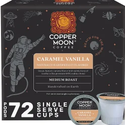 Copper Moon Single-Serve Coffee Pods for Keurig K-Cup Brewers, Medium Roast, Caramel Vanilla Blend, 72 Count